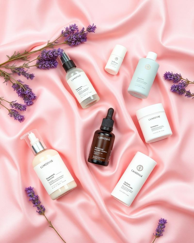 Skincare flat lay